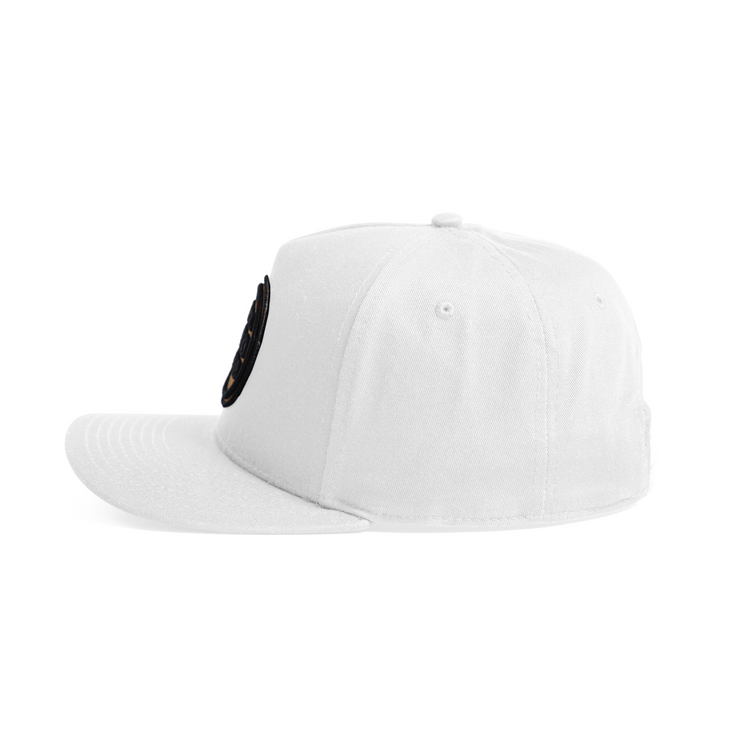 Girl Dad Club White Tobacco Suede Patch Snapback