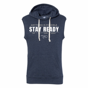 Anything Is Possible Navy Sleeveless Hoodie